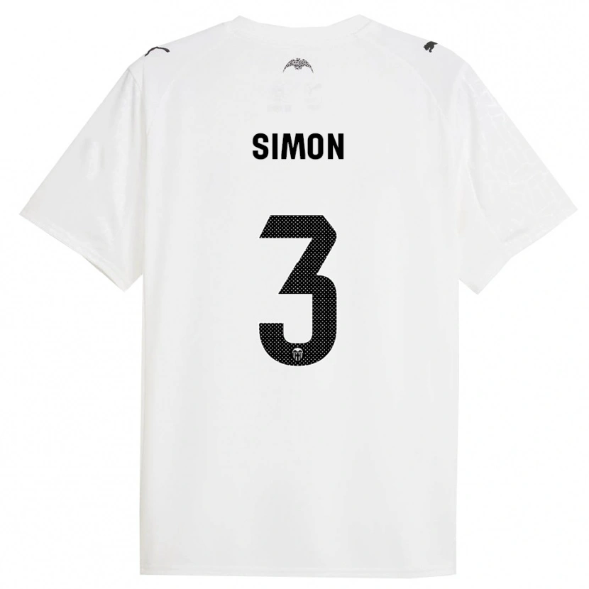 Danxen Uomo Maglia Bénédicte Simon #3 Bianco Nero Kit Gara Home 2025/26 Maglietta