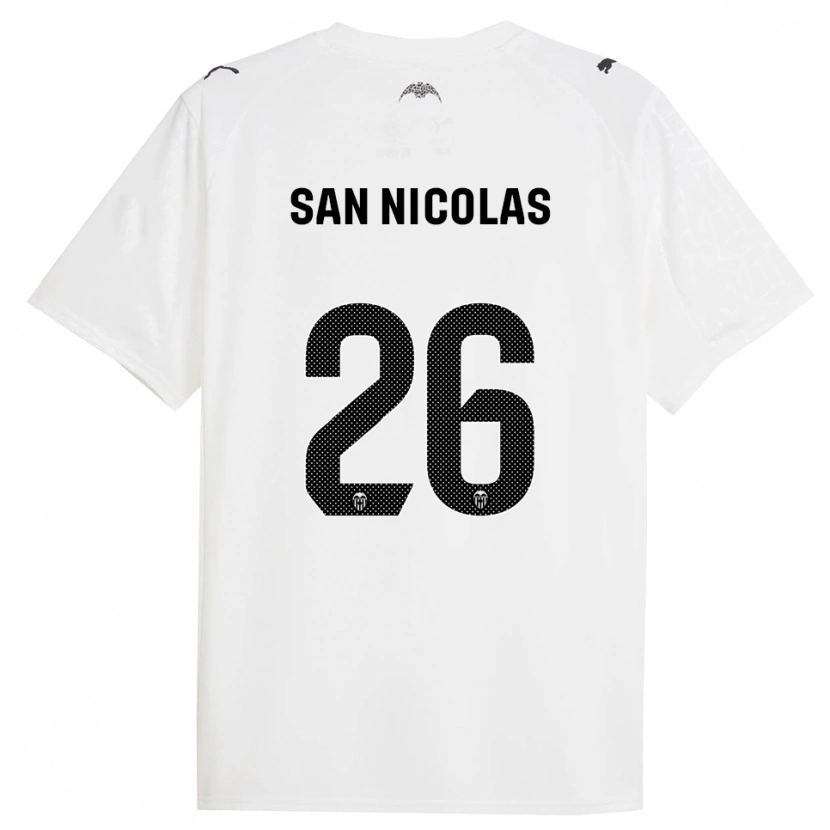 Danxen Uomo Maglia Olga San Nicolas #26 Bianco Nero Kit Gara Home 2025/26 Maglietta