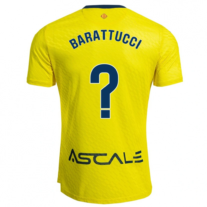Danxen Uomo Maglia Nico Barattucci #0 Giallo Blu Scuro Kit Gara Home 2025/26 Maglietta