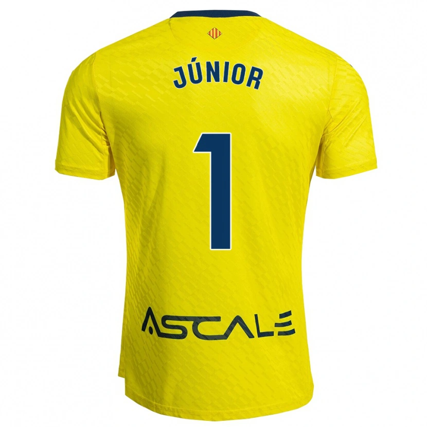 Danxen Uomo Maglia Luiz Júnior #1 Giallo Blu Scuro Kit Gara Home 2025/26 Maglietta