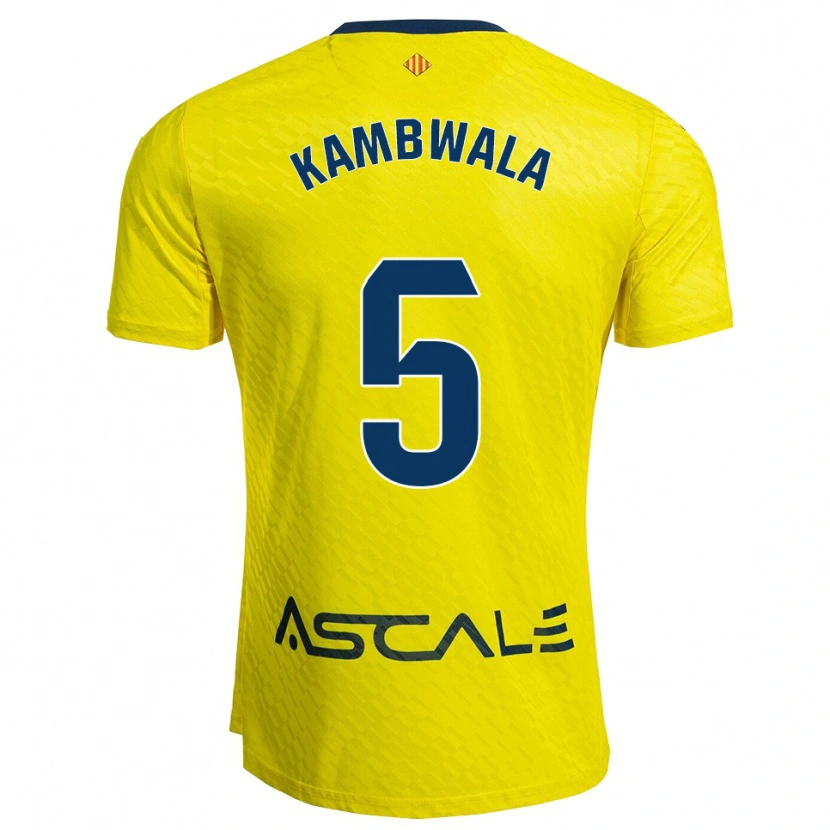 Danxen Uomo Maglia Willy Kambwala #5 Giallo Blu Scuro Kit Gara Home 2025/26 Maglietta