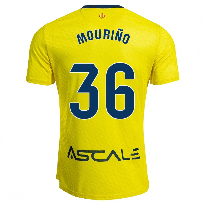 Danxen Uomo Maglia Santiago Mouriño #36 Giallo Blu Scuro Kit Gara Home 2025/26 Maglietta