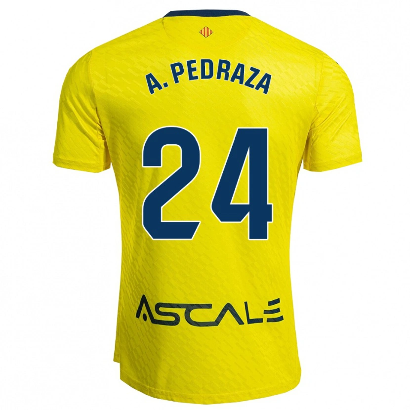 Danxen Uomo Maglia Alfonso Pedraza #24 Giallo Blu Scuro Kit Gara Home 2025/26 Maglietta