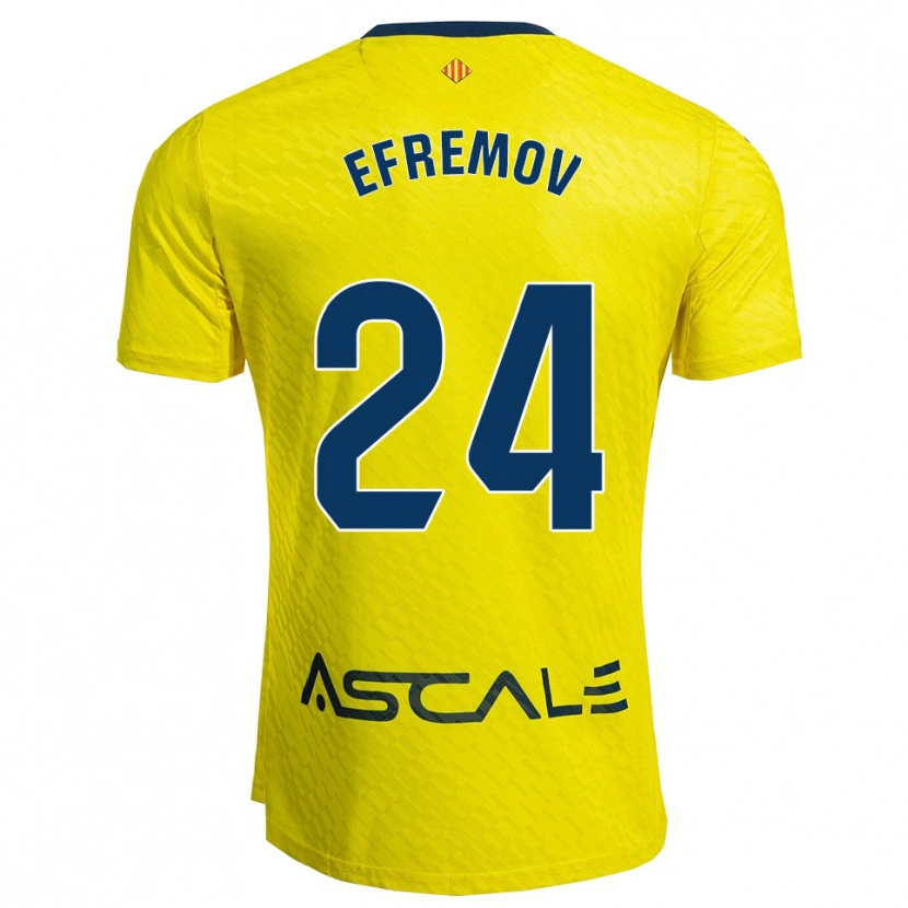Danxen Uomo Maglia Anton Efremov #24 Giallo Blu Scuro Kit Gara Home 2025/26 Maglietta