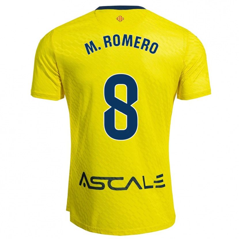 Danxen Uomo Maglia María Romero Catalan #8 Giallo Blu Scuro Kit Gara Home 2025/26 Maglietta