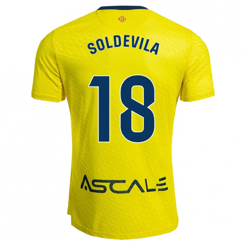 Danxen Uomo Maglia Paola Soldevila #18 Giallo Blu Scuro Kit Gara Home 2025/26 Maglietta