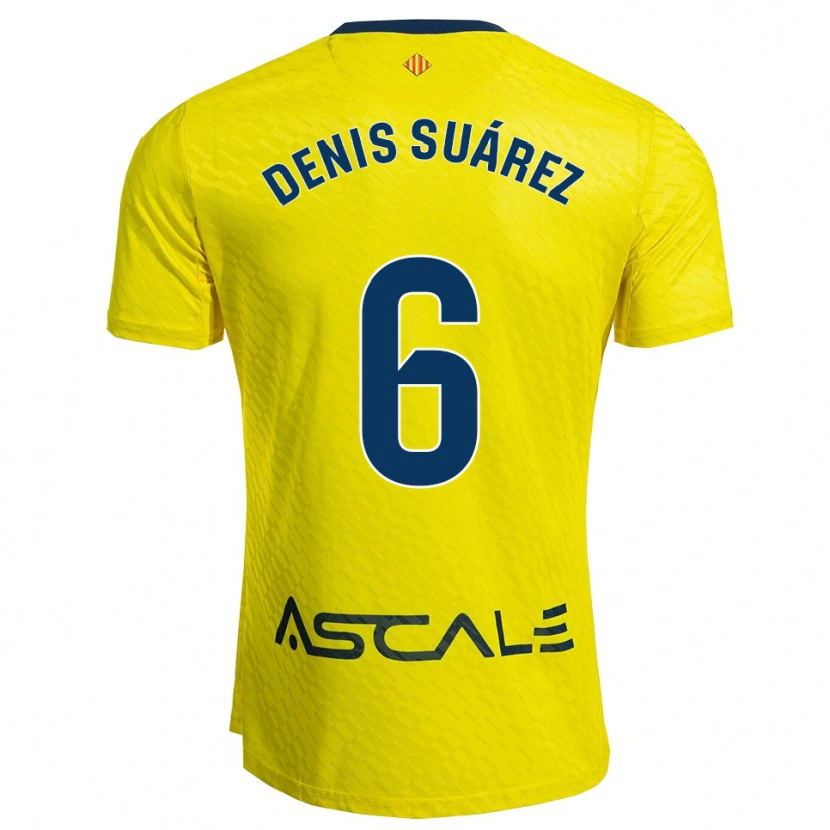 Danxen Uomo Maglia Denis Suárez #6 Giallo Blu Scuro Kit Gara Home 2025/26 Maglietta