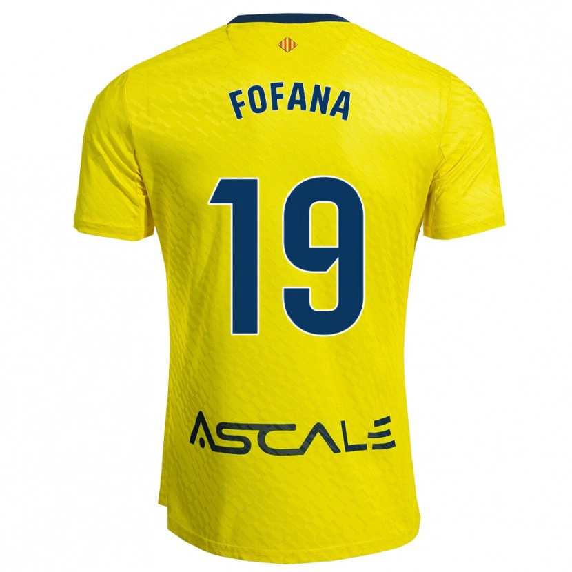 Danxen Uomo Maglia Douga Fofana #19 Giallo Blu Scuro Kit Gara Home 2025/26 Maglietta