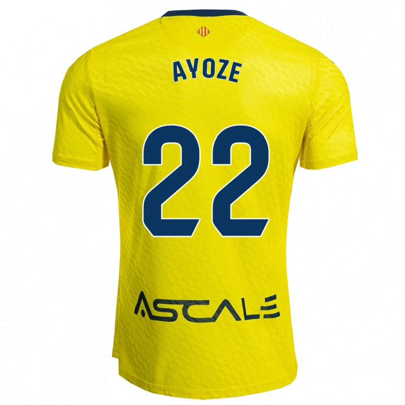 Danxen Uomo Maglia Ayoze Pérez #22 Giallo Blu Scuro Kit Gara Home 2025/26 Maglietta