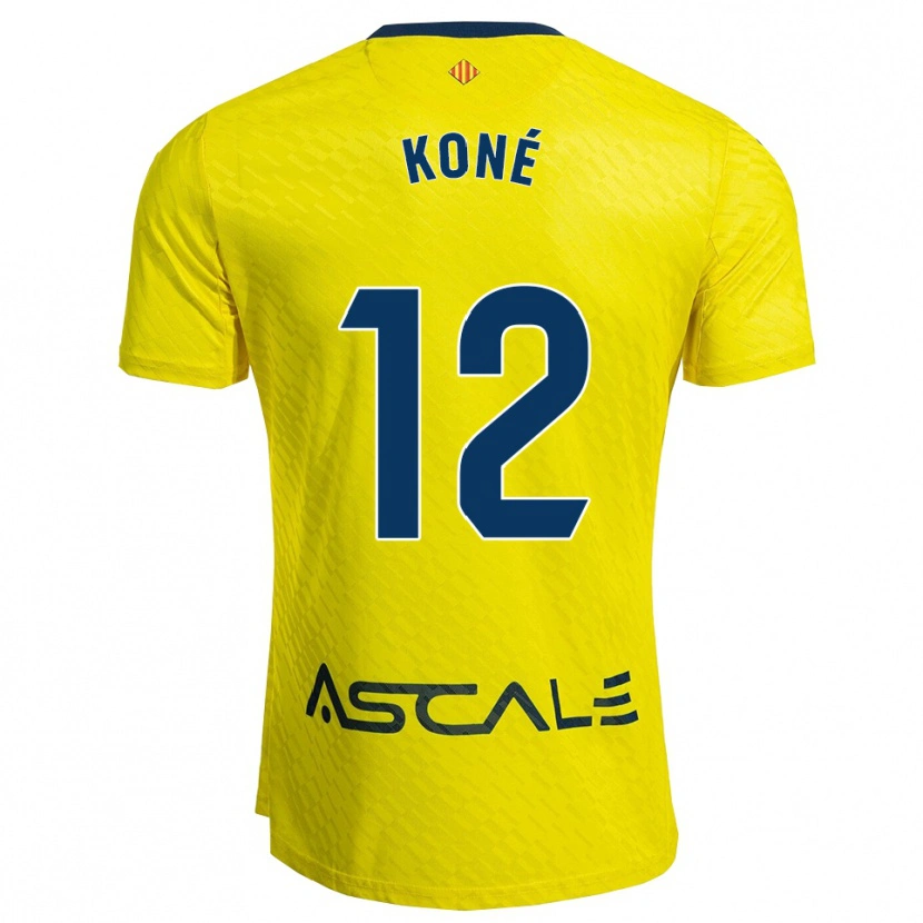 Danxen Uomo Maglia Ayouba Koné #12 Giallo Blu Scuro Kit Gara Home 2025/26 Maglietta