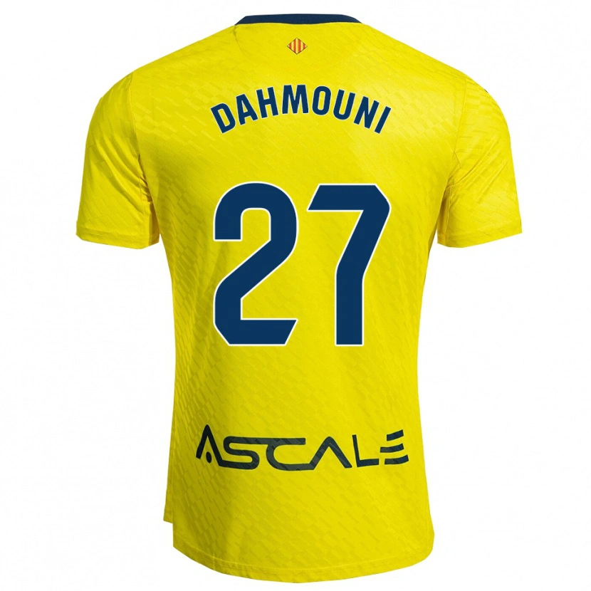 Danxen Uomo Maglia Moha Dahmouni #27 Giallo Blu Scuro Kit Gara Home 2025/26 Maglietta