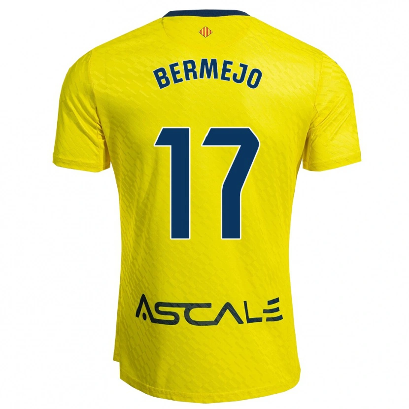 Danxen Uomo Maglia Celso Bermejo #17 Giallo Blu Scuro Kit Gara Home 2025/26 Maglietta