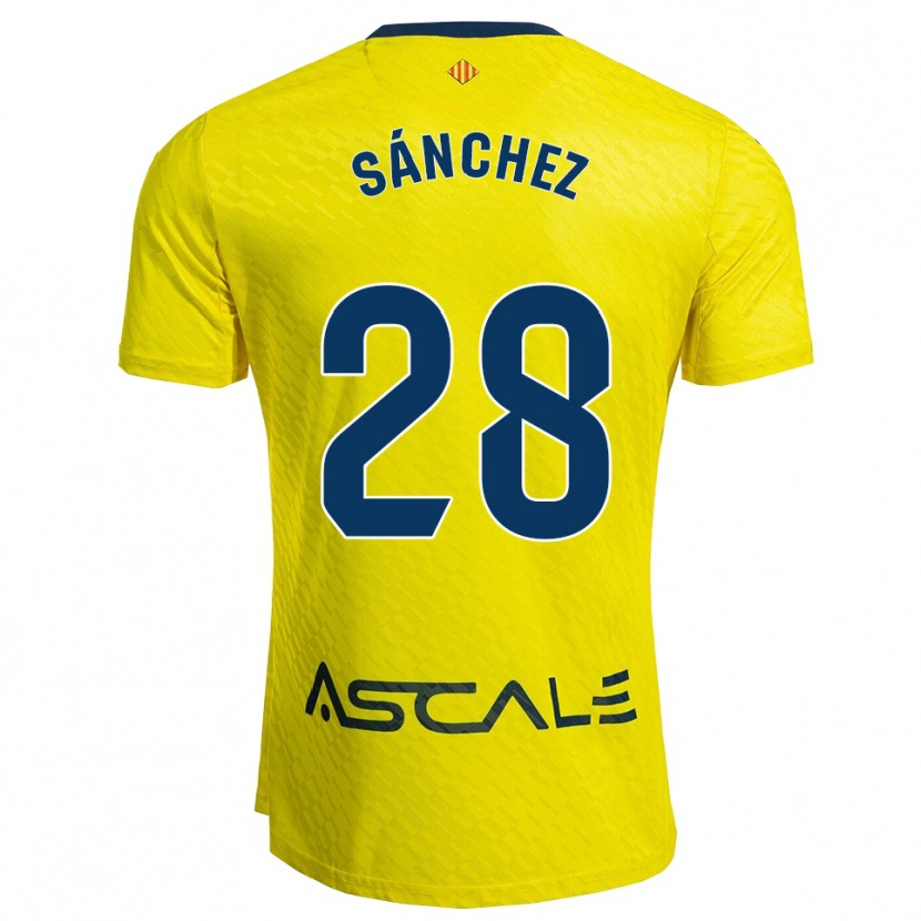 Danxen Uomo Maglia Joel Sánchez #28 Giallo Blu Scuro Kit Gara Home 2025/26 Maglietta