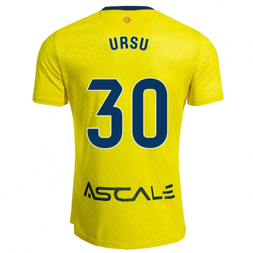 Danxen Uomo Maglia Eduard Ursu #30 Giallo Blu Scuro Kit Gara Home 2025/26 Maglietta
