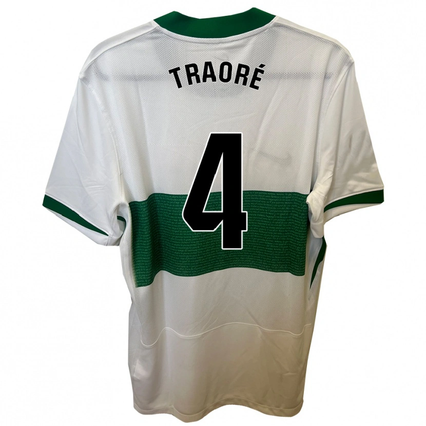 Danxen Uomo Maglia Bakary Traoré #4 Bianco Verde Kit Gara Home 2025/26 Maglietta