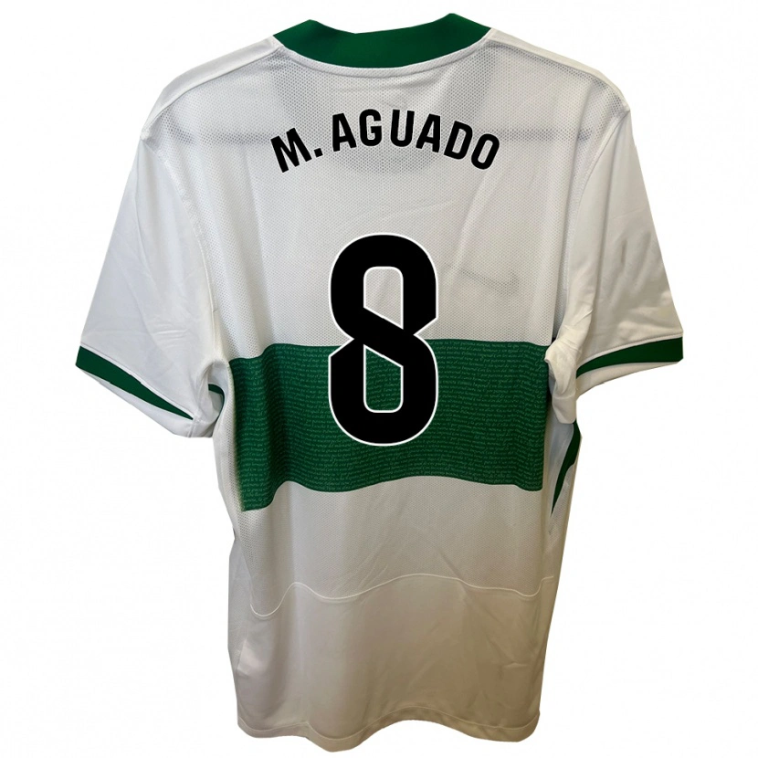 Danxen Uomo Maglia Marc Aguado #8 Bianco Verde Kit Gara Home 2025/26 Maglietta