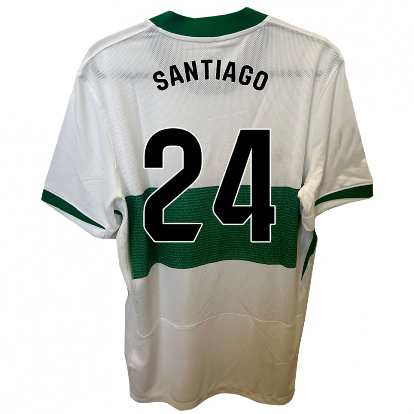Danxen Uomo Maglia Yago Santiago #24 Bianco Verde Kit Gara Home 2025/26 Maglietta