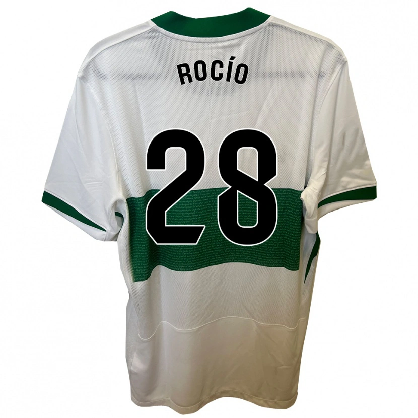 Danxen Uomo Maglia Rocío Rodríguez Jiménez #28 Bianco Verde Kit Gara Home 2025/26 Maglietta