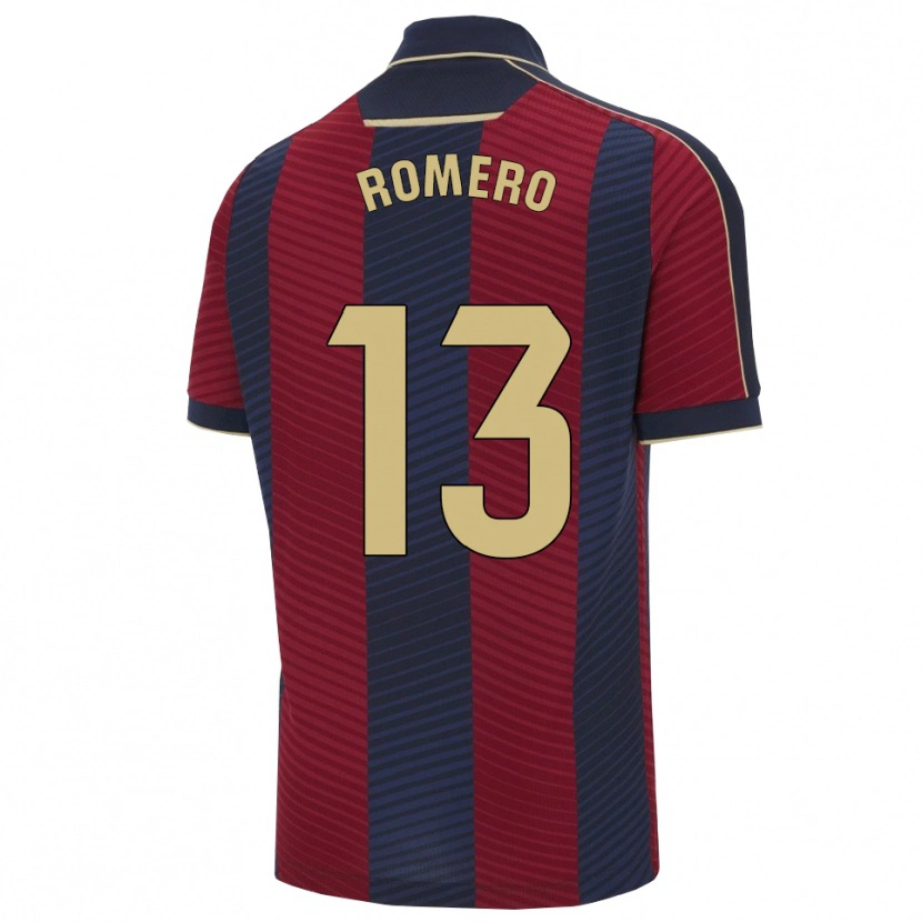 Danxen Uomo Maglia Cayetano Romero #13 Rosso Blu Scuro Kit Gara Home 2025/26 Maglietta