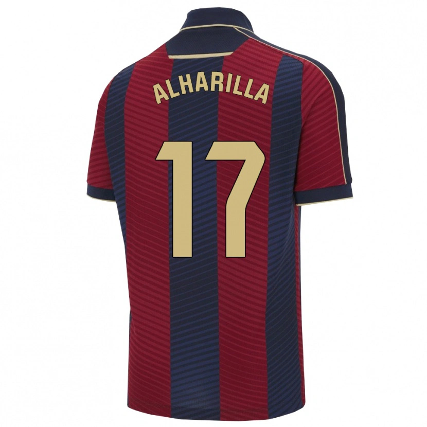 Danxen Uomo Maglia María Alharilla #17 Rosso Blu Scuro Kit Gara Home 2025/26 Maglietta