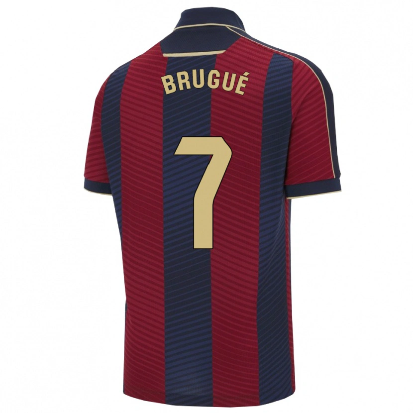 Danxen Uomo Maglia Roger Brugué #7 Rosso Blu Scuro Kit Gara Home 2025/26 Maglietta