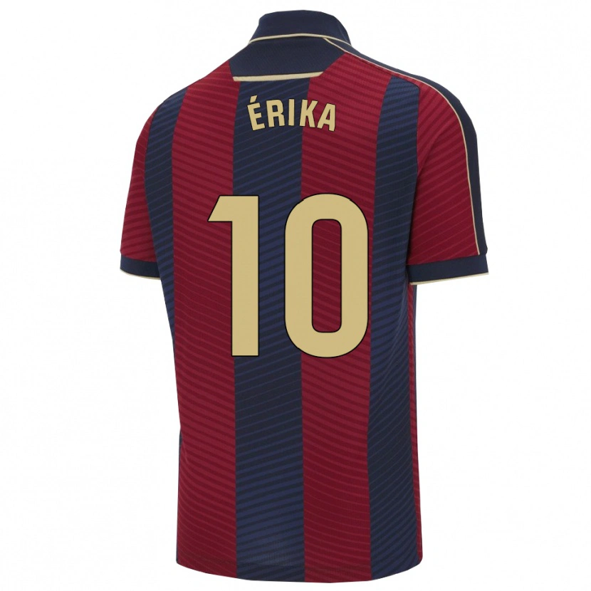 Danxen Uomo Maglia Érika González #10 Rosso Blu Scuro Kit Gara Home 2025/26 Maglietta