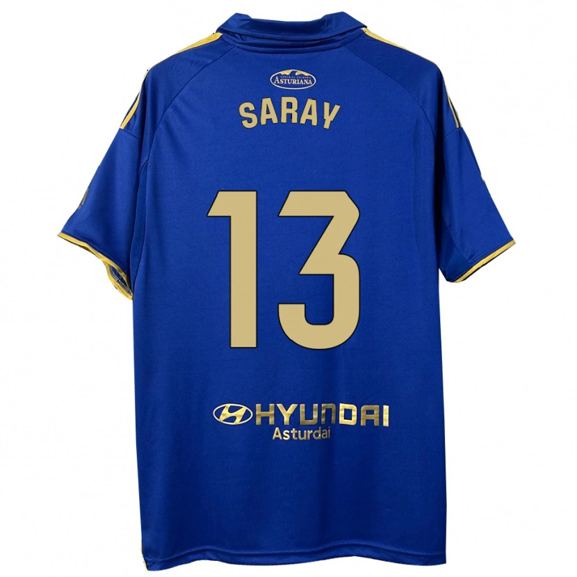 Danxen Uomo Maglia Saray Vázquez Alonso #13 Blu Oro Kit Gara Home 2025/26 Maglietta