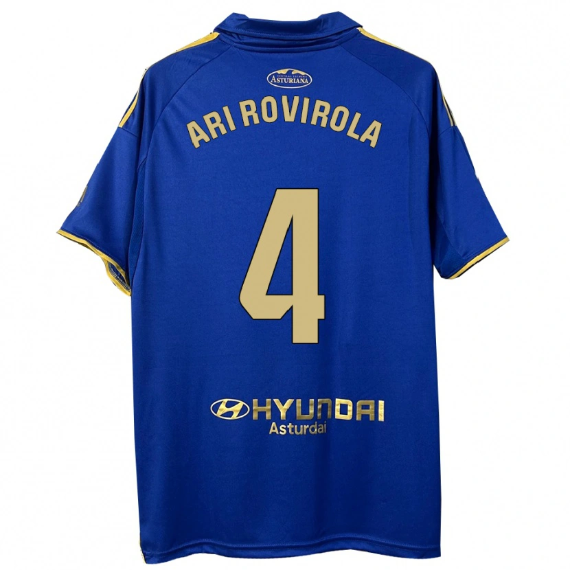 Danxen Uomo Maglia Ari Rovirola #4 Blu Oro Kit Gara Home 2025/26 Maglietta
