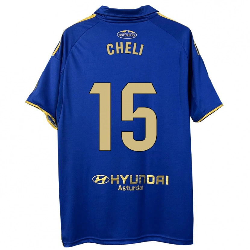 Danxen Uomo Maglia Cheli #15 Blu Oro Kit Gara Home 2025/26 Maglietta