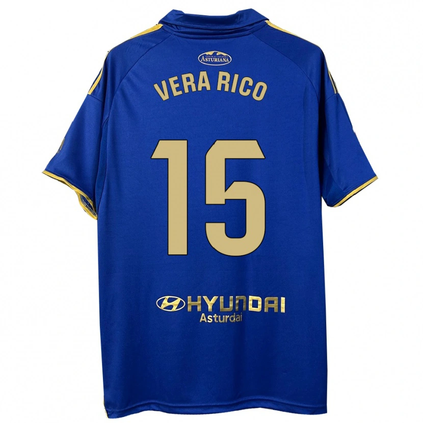 Danxen Uomo Maglia Vera Rico Trilles #15 Blu Oro Kit Gara Home 2025/26 Maglietta
