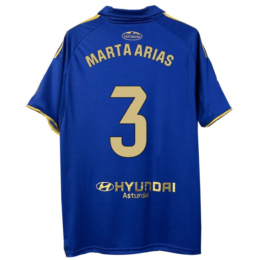 Danxen Uomo Maglia Marta Arias #3 Blu Oro Kit Gara Home 2025/26 Maglietta