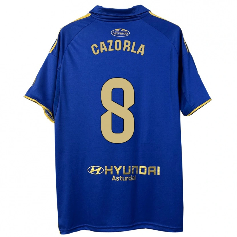 Danxen Uomo Maglia Santi Cazorla #8 Blu Oro Kit Gara Home 2025/26 Maglietta