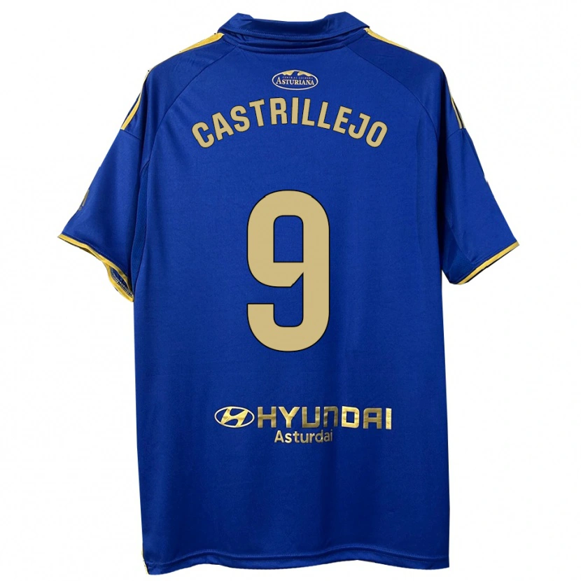 Danxen Uomo Maglia Guillermo Castrillejo #9 Blu Oro Kit Gara Home 2025/26 Maglietta