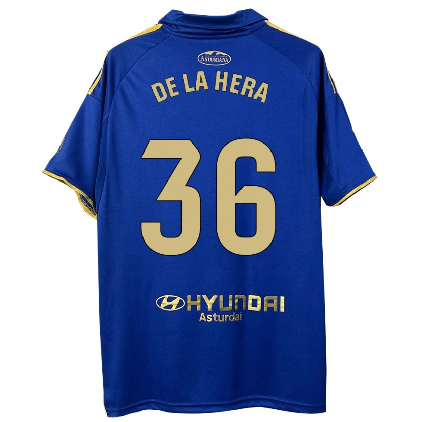 Danxen Uomo Maglia Óscar De La Hera #36 Blu Oro Kit Gara Home 2025/26 Maglietta