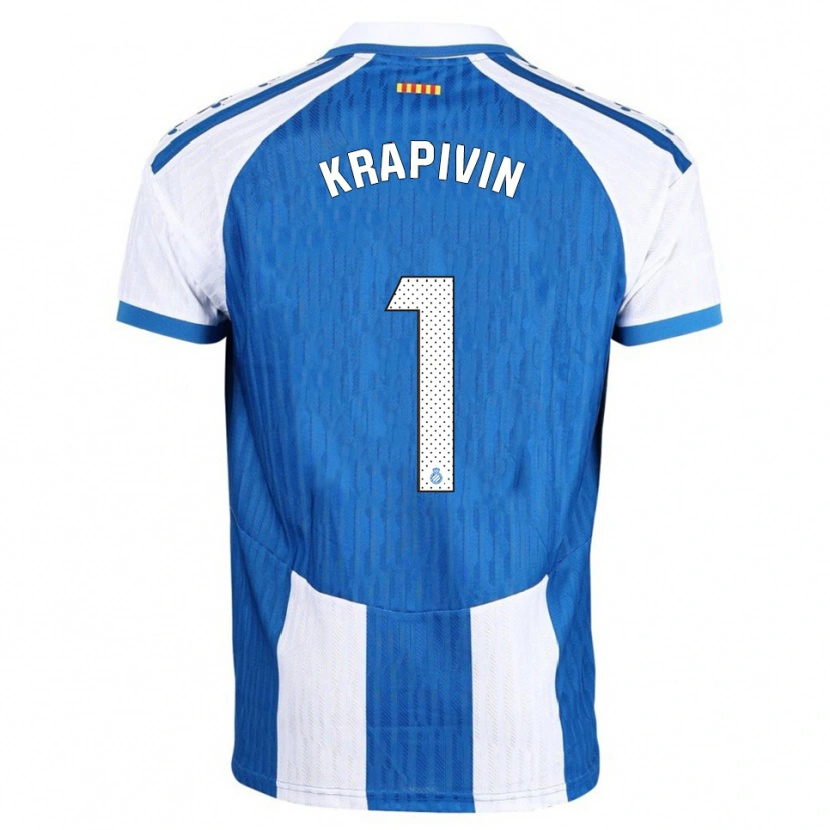 Danxen Uomo Maglia Yegor Krapivin #1 Blu Bianco Kit Gara Home 2025/26 Maglietta