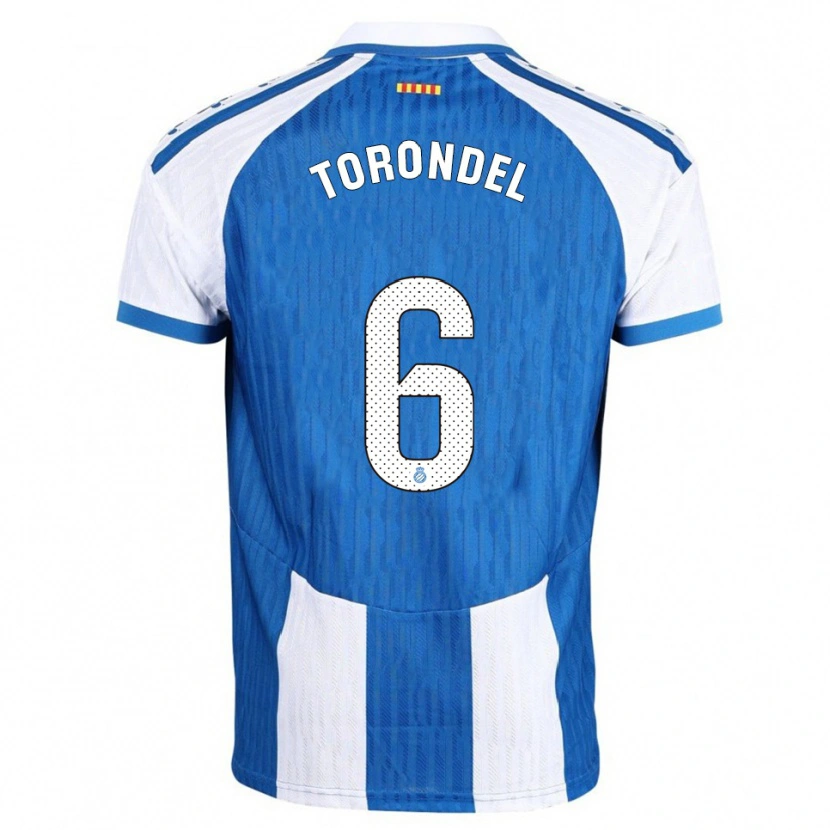 Danxen Uomo Maglia Hugo Torondel #6 Blu Bianco Kit Gara Home 2025/26 Maglietta