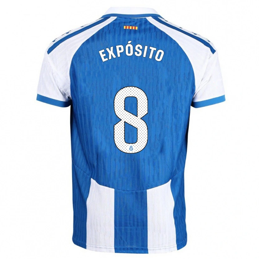 Danxen Uomo Maglia Edu Expósito #8 Blu Bianco Kit Gara Home 2025/26 Maglietta