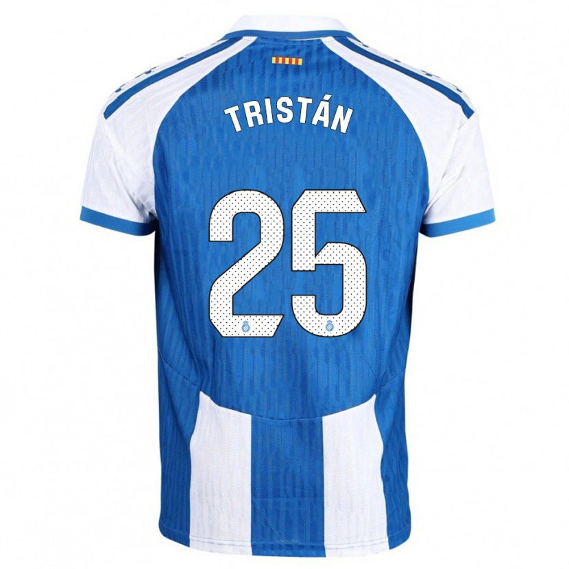 Danxen Uomo Maglia Pol Tristán #25 Blu Bianco Kit Gara Home 2025/26 Maglietta