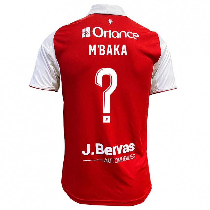 Danxen Uomo Maglia Sacha M'baka #0 Rosso Bianco Kit Gara Home 2025/26 Maglietta