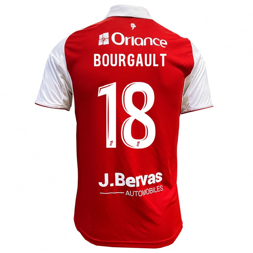 Danxen Uomo Maglia Justin Bourgault #18 Rosso Bianco Kit Gara Home 2025/26 Maglietta