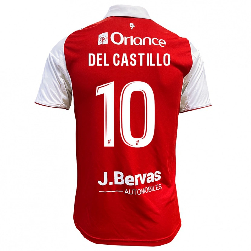 Danxen Uomo Maglia Romain Del Castillo #10 Rosso Bianco Kit Gara Home 2025/26 Maglietta