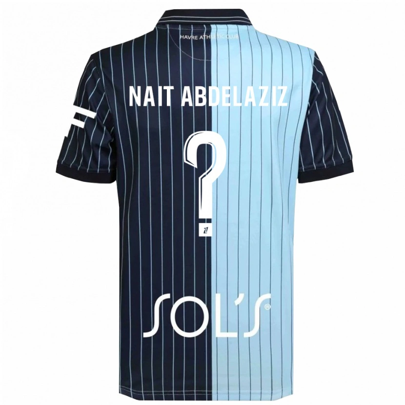 Danxen Uomo Maglia Elias Naït Abdelaziz #0 Blu Scuro Azzurro Kit Gara Home 2025/26 Maglietta