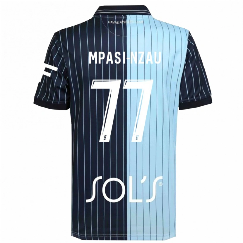 Danxen Uomo Maglia Lionel Mpasi-Nzau #77 Blu Scuro Azzurro Kit Gara Home 2025/26 Maglietta