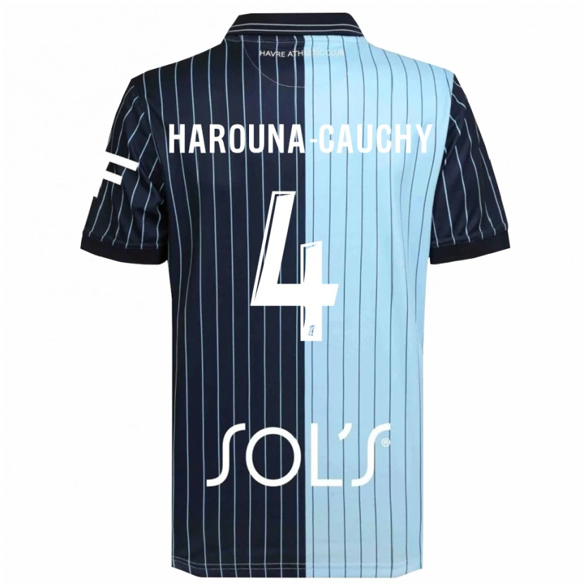 Danxen Uomo Maglia Yllian Harouna-Cauchy #4 Blu Scuro Azzurro Kit Gara Home 2025/26 Maglietta