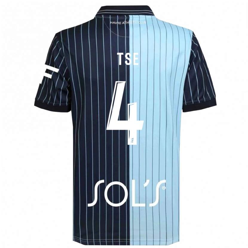 Danxen Uomo Maglia Élisabeth Tsé #4 Blu Scuro Azzurro Kit Gara Home 2025/26 Maglietta
