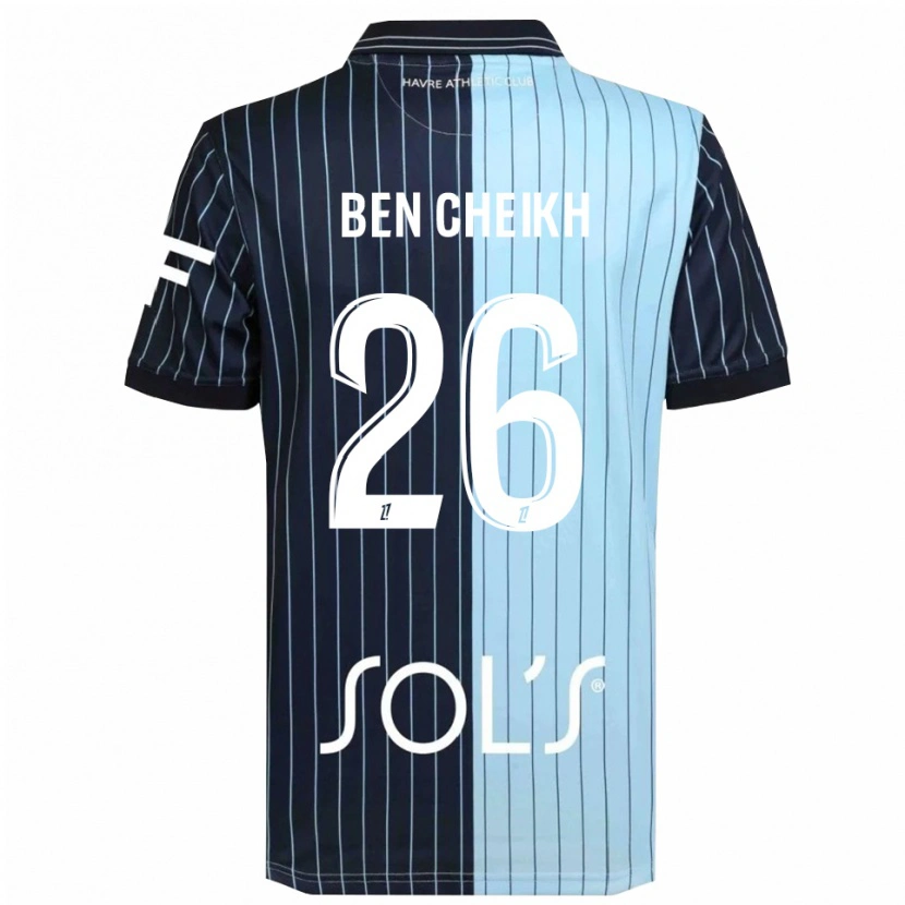 Danxen Uomo Maglia Ayman Ben Cheikh #26 Blu Scuro Azzurro Kit Gara Home 2025/26 Maglietta