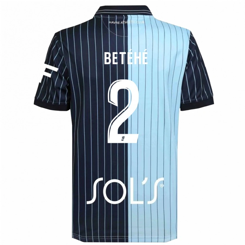 Danxen Uomo Maglia Aaron Betéhé #2 Blu Scuro Azzurro Kit Gara Home 2025/26 Maglietta