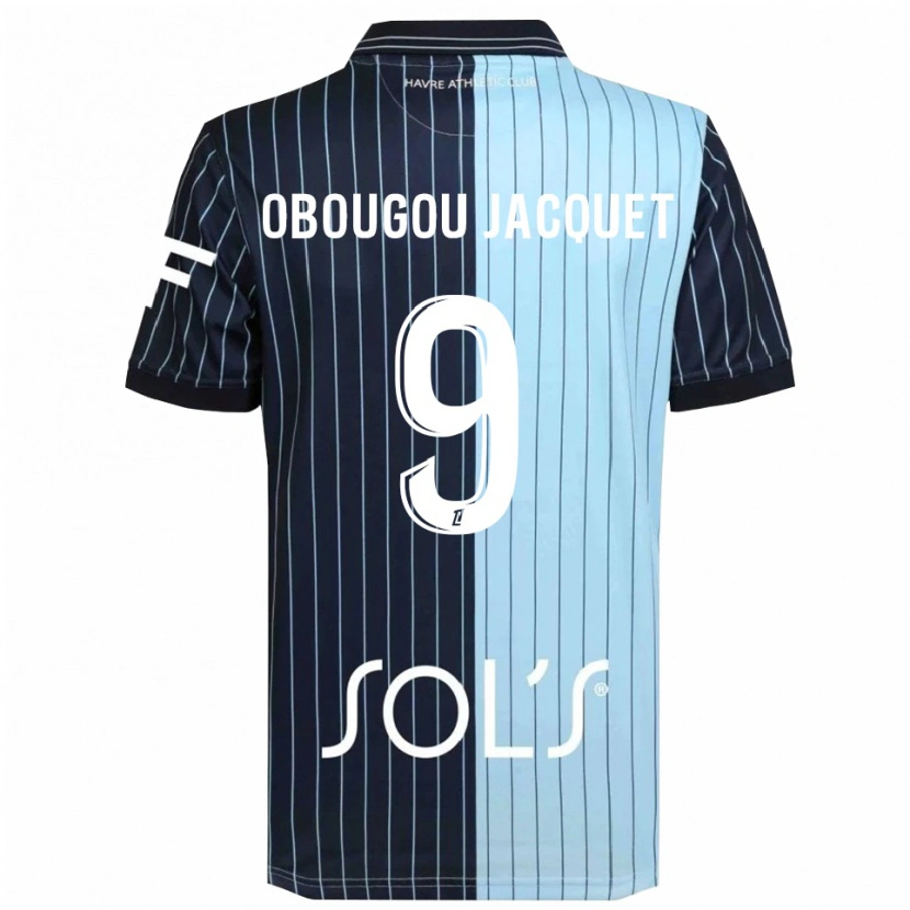 Danxen Uomo Maglia Noam Obougou #9 Blu Scuro Azzurro Kit Gara Home 2025/26 Maglietta
