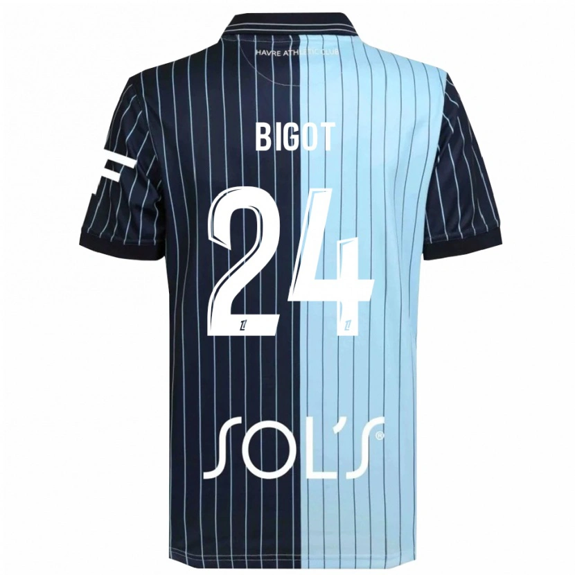 Danxen Uomo Maglia Maureen Bigot #24 Blu Scuro Azzurro Kit Gara Home 2025/26 Maglietta