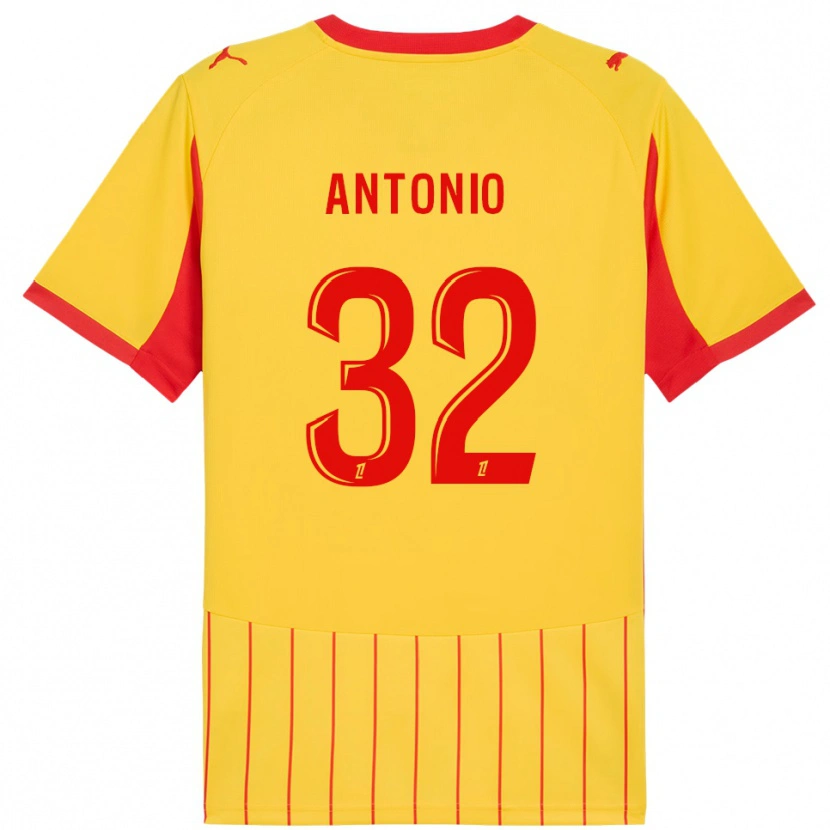 Danxen Uomo Maglia Kyllian Antonio #32 Giallo Rosso Kit Gara Home 2025/26 Maglietta